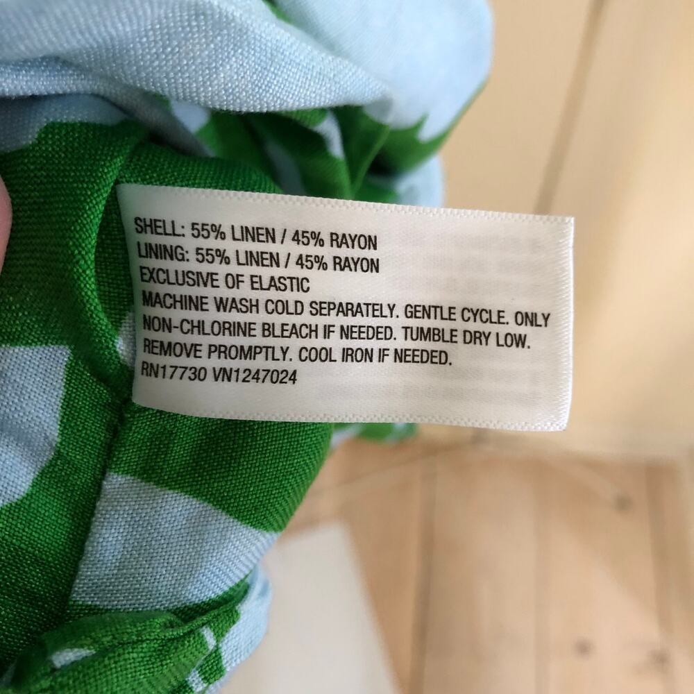 Kate Spade X Target NWT Classic Rose Ruched Linen Floral Tank Top Green/White M - Picture 9 of 12